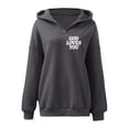 thumbnail image 6 of Work Blouses for Women Fall Winter Oversized Hooded Long-sleeved Bubble One Shoulder Drawstring Graphic Leisure Cotton Sweatshirts Hoodies(Navy,S), 6 of 6