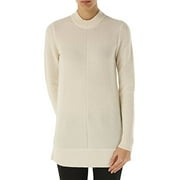 Michael Michael Kors Ribbed Merino Wool/Cashmere Sweater Pullover, Cream (Small)