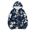 thumbnail image 3 of qucoqpe Fall Winter Outfits for Women 2025 Fashion Causal Oversized Pullover Floral Printed Bow-adorned Long Sleeved Hooded Sweatshirt Coats with Pockets, 3 of 5