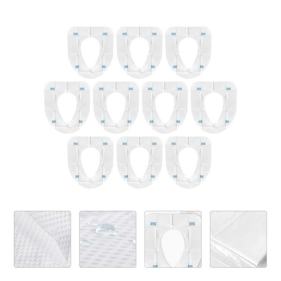 WRITWAA 10PCS Disposable Toilet Seat Covers White Paper Pads for Travel Hotel Bathroom Hygiene