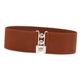 thumbnail image 2 of Milageto Wide Elastic Belt Cinch Female Simple Decoration Dress Belt for Women Ladies Brown, 2 of 8