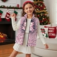 thumbnail image 3 of Xoenoiee Axolotl Cherry Blossom Print Girls Fleece Vest, Lightweight Sleeveless Zip-Up Stand Collar Jacket with Pockets for Fall Winter Warm Outerwear, Size 3T, 3 of 7