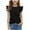 Black, variant on vdgthytj Girls Ruffle Sleeve Shirts Kids Summer Crewneck Twist Front Tee Tops Casual Cute Blouse 5-13 Years