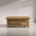 thumbnail image 6 of Jofran Telluride Rustic Distressed Acacia 50" Coffee Table with Caster Wheels and Pull-Through Drawers, 6 of 9