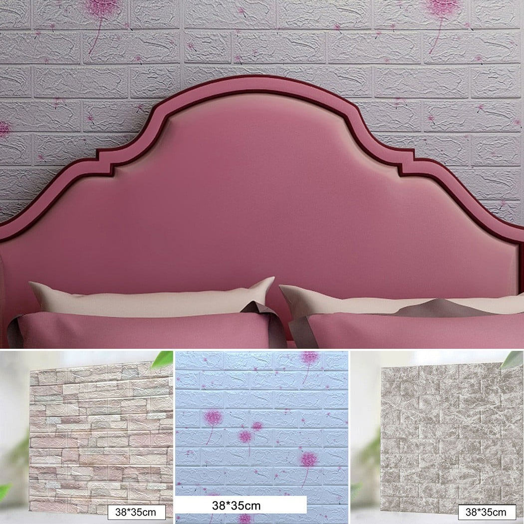 10Pcs 3D Wall Panel Brick Stickers Mural XPE Foam Adhesive DIY Home Decal 