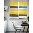 thumbnail image 4 of Abstract Gradient Sheer Curtains 63 Inches Long 2 Panels Blue Grey Yellow Stripe Light Filtering Semi Sheer Window Curtains Drapes for Bedroom Living Room 52"x63", 4 of 7