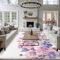 thumbnail image 3 of 5'x7' Area Rugs, Pink Blue Spring Floral Indoor Outdoor Area Rug for Living Room Bedroom, Summer Flower Botanical Washable Bathroom Rugs Kitchen Floor Carpet Mats Home Decor Aesthetic, 3 of 8