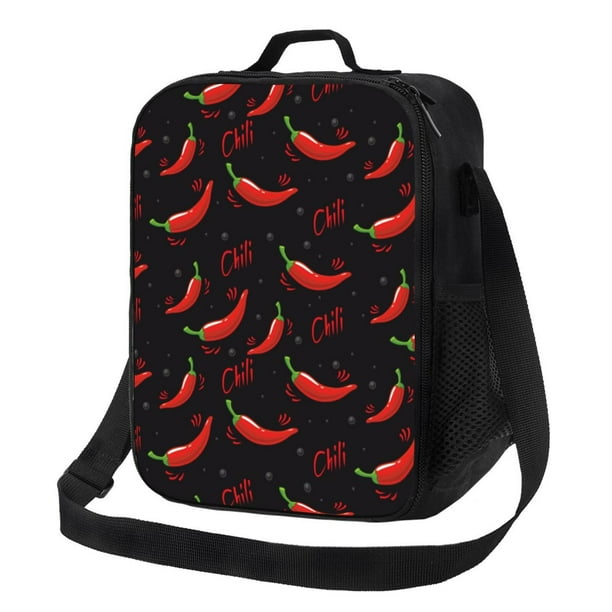 Fotbe Red Hot Chili Lonchera Bolsa de Almuerzo para Hombres y Mujeres, Lonchera de Gran Capacidad, Bolsa de Almuerzo Reutilizable, Bolsa Térmica Aislante