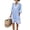 Light Blue, variant on Women's Striped Dress V-Neck 3/4 Sleeve Colorblock Trim Dress Breathable Beach Resort Sundress Dresses for Women Light Blue S