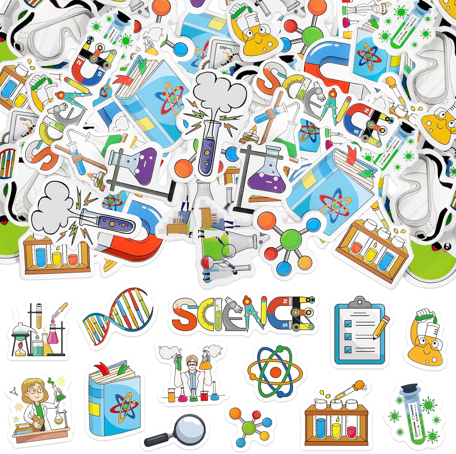 100-Piece Funny Biology Sticker Pack – Waterproof Vinyl Decals For Laptops, Water Bottles