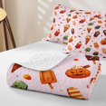 thumbnail image 4 of Feelyou Cartoon Halloween Ice Cream Twin Quilt Set, Spooky Pumpkin Bat Twin Coverlet Set, 2pcs, 1 Comforter and 1 Pillowcase, 4 of 7