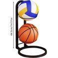 thumbnail image 2 of HELIAHOO Vertical Ball Storage Rack, Metal Basketball Holder, Multi-Layer Ball Display Rack Stand, Sports Equipment Organizer for Basketball Football Volleyball CJ915-99951, 2 of 7