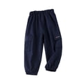 thumbnail image 3 of Boys Cargo Joggers Pants 2 Pack Elastic Waist Jogging Hiking Trousers Kids School Uniform Sweatpants 2-3T, 3 of 7