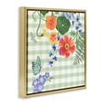 thumbnail image 4 of Stupell Industries Green Gingham & Poppies Botanical & Floral Painting Gold Floater Framed Canvas Art Print Wall Art, 18 x 18, 4 of 10