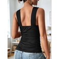 thumbnail image 5 of Women'S Deep V Tank Top, Ruched Waist Tight Fitted Camis with Open Back for Layering and Style, 5 of 9