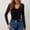 Black, variant on Lace Blouse for Women Basics Y2k V Neck Long Sleeve Tight Tops Flowy Solid Color Lace Corset Shirt Green S
