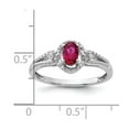 thumbnail image 4 of Sterling Silver Rhodium-plated Created Ruby & Diamond Ring, 4 of 7