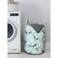thumbnail image 3 of Bird Laundry Bag, Repetitive Free Flying Crane White Innocent Hand Drawn Flowers, Hamper Basket with Handles Drawstring Closure for Laundromats, 13" x 19", Baby Blue Pale Ceil Blue, by Ambesonne, 3 of 4