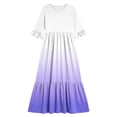 thumbnail image 4 of ersvoioy Girls Summer Party Dress Gradient Print Ruffle Cap Sleeve Round Neck A-Line Flowy Hem Sundress 4-14 Years, 4 of 7