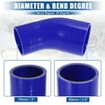 thumbnail image 5 of Unique Bargains 45 Degree 3 Inch to 3.5 Inch ID 4Ply Elbow Reducer Silicone Hose Coupler Intercooler Tube Blue 76-89mm, 5 of 6