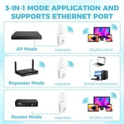 WiFi Range Extender Up to 12000 Sq.Ft Coverage, Dual Band 1200Mbps with 6 High-Gain Antennas, 3-in-1 Mode with Ethernet Port, Easy Setup