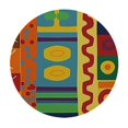 thumbnail image 4 of HAOXIT Prehistoric Tablecloth, Abstract Patterns Ornaments Style Illustration, Round Table Cover for Dining Room Kitchen Decor 42-46, 4 of 8