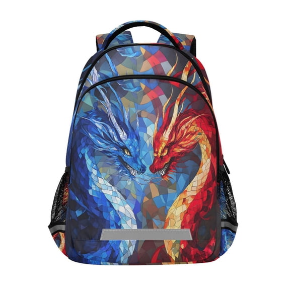 ALAZA Cool Art Dragons Backpack Elementary School Bag Bookbag Travel Rucksack
