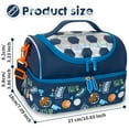 thumbnail image 3 of YOYTOO Insulated Lunch Bag, Double Deck Lunch Tote Bag Cooler Box with Adjustable Strap, Soccer, 3 of 8