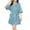 Blue, variant on FNFFH Womens Fluffy Bathrobe Soft Short Sleeve Terry Cloth Robe Short Super Absorbent Spa Bath Robes with Pockets and Belt