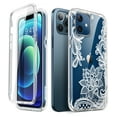 thumbnail image 1 of i-Blason Cosmo Series Case for iPhone 12 / iPhone 12 Pro 5G 6.1 inch (2020 Release), Slim Full-Body Stylish Protective Case with Built-in Screen Protector (Lace/White), 1 of 6