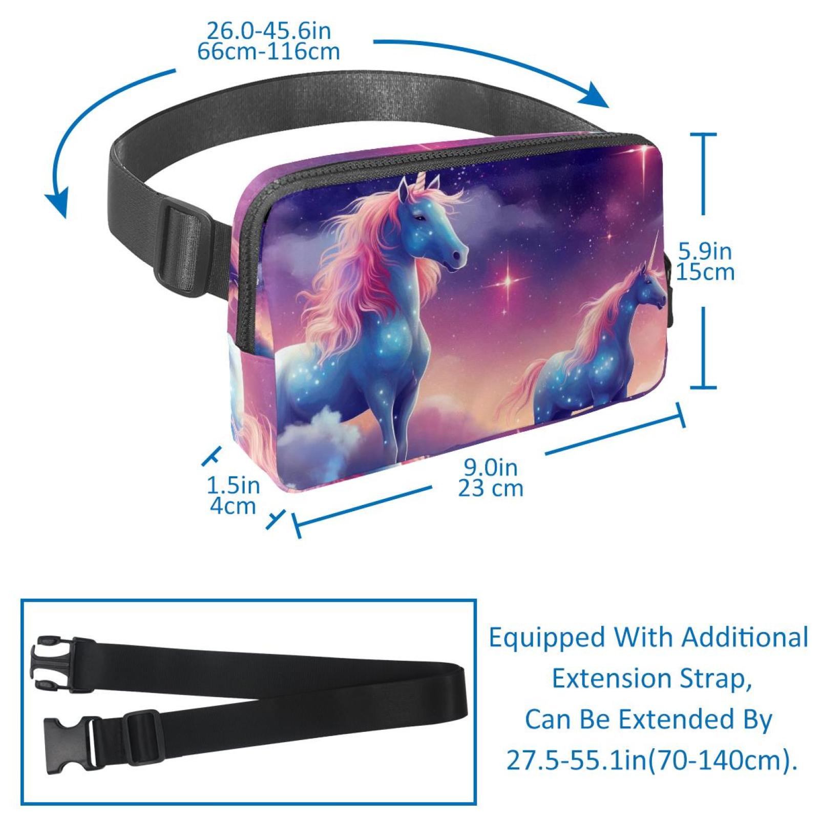 Star Unicorns Lightweight Adjustable Running Belt with Extension Strap for Unisex - Fanny Pack Waist Bag for Fitness and Exercise