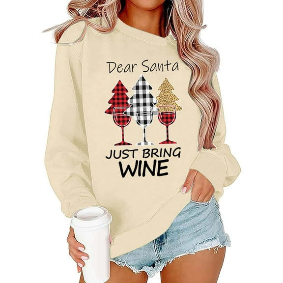 Xmyrz Hoodies For Women Trendy Long Sleeve Pullover Sweatshirt Print Sports Comfort Loungewear Breathable Cute Hoodies Christmas Sweatshirt
