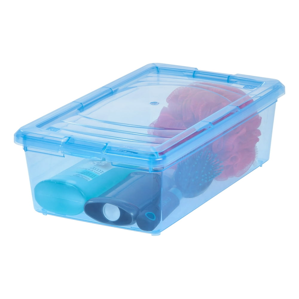 IRIS USA, 6 Quart Modular Storage Box, 18 Pack, Blue