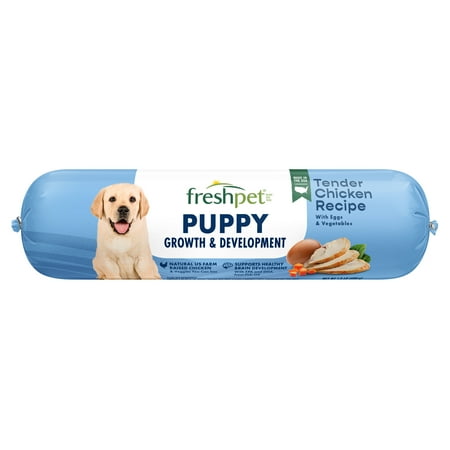 Freshpet Fresh Dog Food, Puppy Recipe Chicken, Egg & Vegetable, Slice & Serve Roll, 1.5 lb.