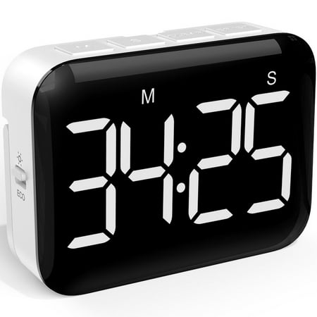 

Digital Kitchen Cooking Timer - Magnetic Countdown Count Up Timer with Large LED Display Loud Volume and 2 Brightness Easy to Use for Kids Teachers and Seniors