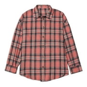 Fantaslook Plaid Flannel Shirts for Women Oversized Long Sleeve Button Down Shirts Blouses Tops