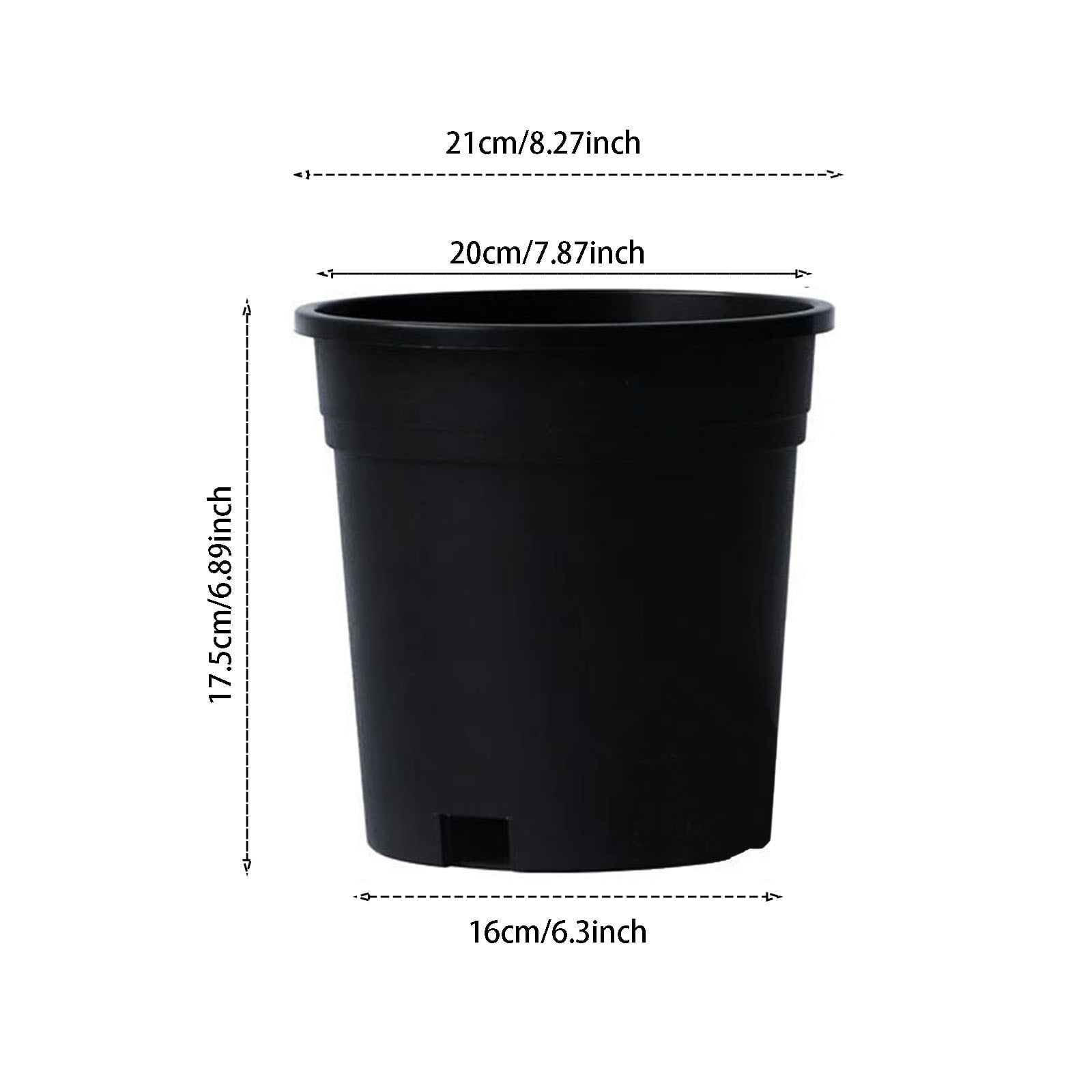 4-Pack Stackable Nursery Pots (1/2/3/4 Gallon) - Unbreakable PP Planters with Drain Holes for Starting, Hydroponics & Indoor/Outdoor Gardening, Black