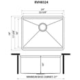thumbnail image 2 of Ruvati USA RVH8324 24 in. Workstation Rounded Corners Undermount Ledge Kitchen Sink with Accessories, 2 of 7