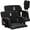 Black, variant on 2 Pack Reclining Stadium Seats,Extra Wide Bleacher Seat with Back Support & Padded Cushion,6 Adjustable Angles, Large Pockets, Cup Holders & Non-Slip Mat for Football Games & Outdoor Events