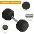 thumbnail image 2 of Hex Dumbbell Set with Rack – Rubber Coated – 210 lb Options – Home Gym – Strength & Full Body Training – Includes Hand Weights – Black, 2 of 6