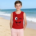 thumbnail image 6 of SGFCWSX Boys Tank Tops Crew Neck Print Sleeveless Regular Fit Beach Outdoor Daily Wear Shirts for Kids Red Size 8 Years, 6 of 7
