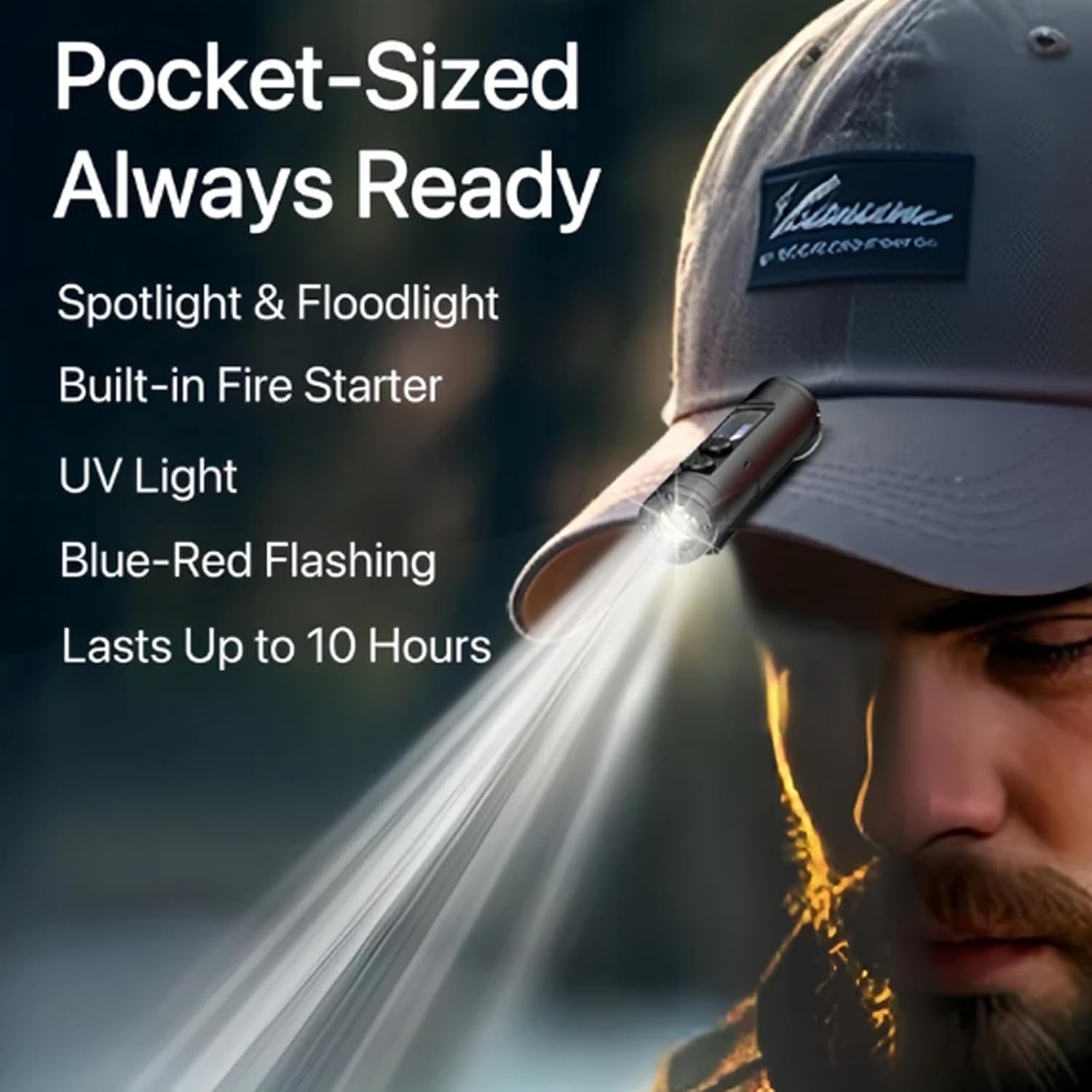 The Ultimate Everyday Micro Tool, Rechargeable LED Magnetic Super Bright Tactical Flashlight High Lumens with Hat Clip, Waterproof, 3 Brightnes, Friend Men Gifts