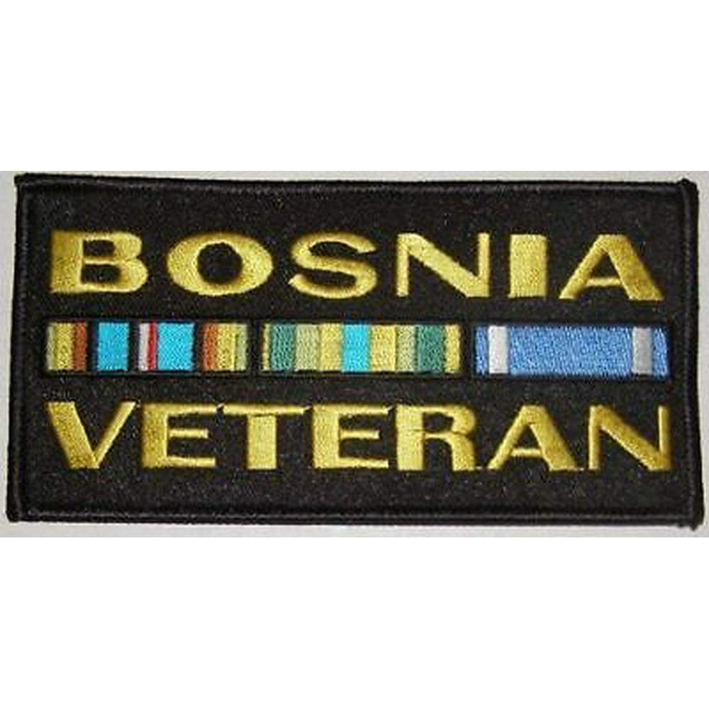 BOSNIA VETERAN PATCH W/ CAMPAIGN RIBBONS BALKANS KOSOVO SERBIA WAR ...
