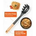 thumbnail image 4 of Badiano Silicone Pasta Fork,Noodle Spoon Server, Spaghetti Strainer with Wooden Handle,12.8",Grey, 4 of 6