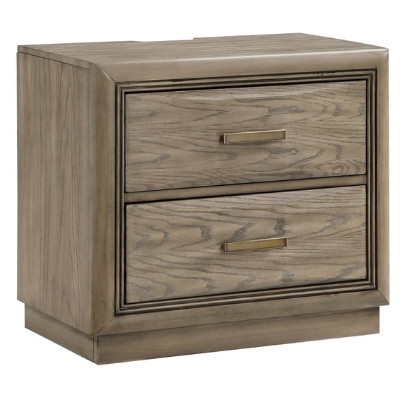 Steve Silver 2-Drawer NightstandExpertly crafted from oak veneers, solid Asian hardwoods