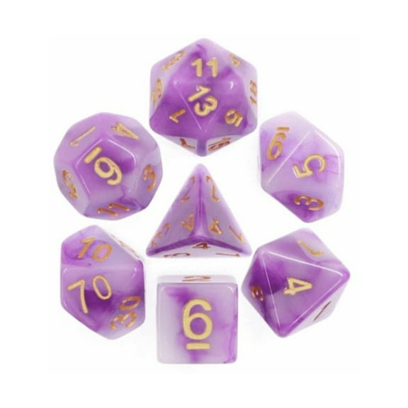 Foam Brain Games Poly Set - Purple Jade w/Gold (7) New