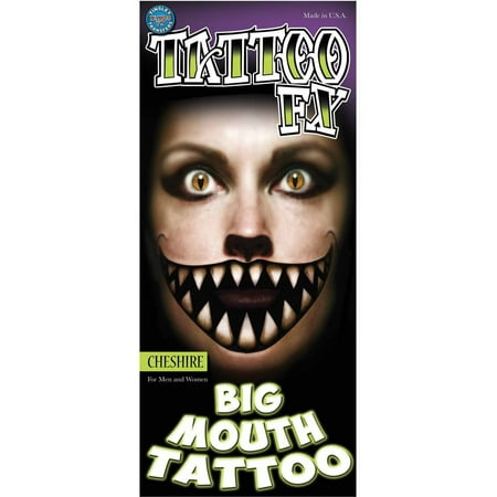 Cheshire Big Mouth Tattoo Adult Halloween Accessory