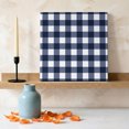 thumbnail image 3 of Ships Next Day Canvas Wall Art 16"x16", Navy Blue Check Wood Framed Canvas Print Painting, Farmhouse Buffalo Plaid Blue Ready to Hang Picture Wall Decor for Home Bedroom Kitchen Office, 3 of 9