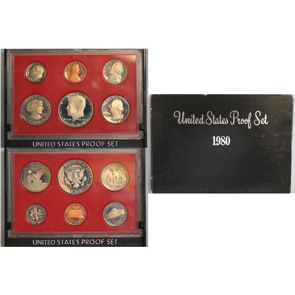 1980 Proof Set - U.S. Mint 6-Coin Set - Includes Susan B. Anthony Dollar