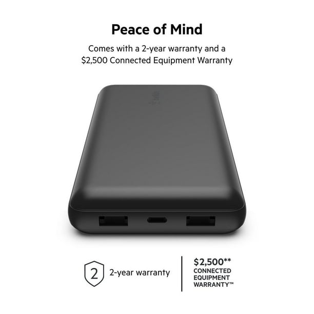 Batterie Externe 10000mAh VRURC Avec 4 Câbles Intégrés - Power Bank Charge Rapide 22.5W USB C LED